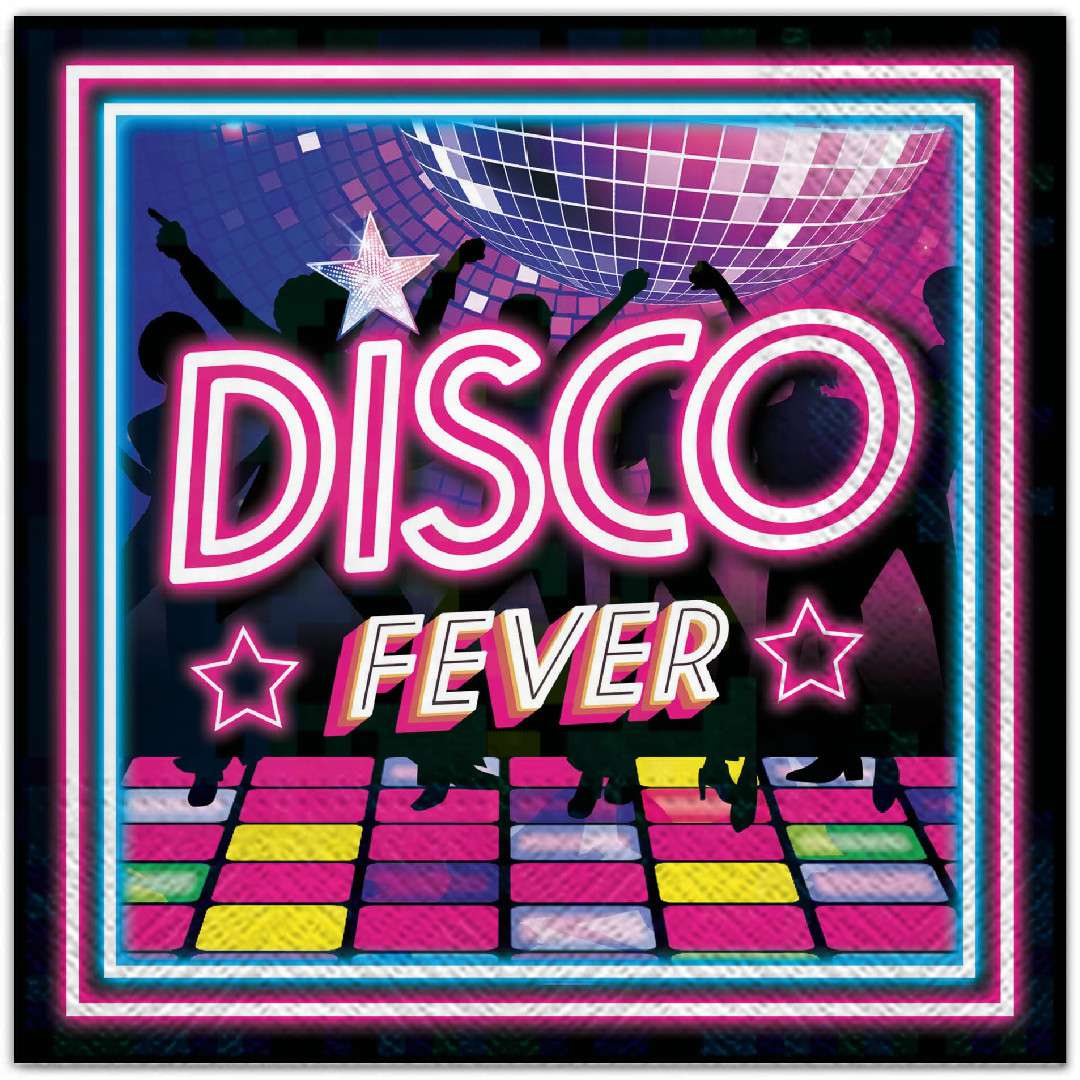 Serwetki Disco Fever - Lata 80 Guirca 33 cm 12 szt