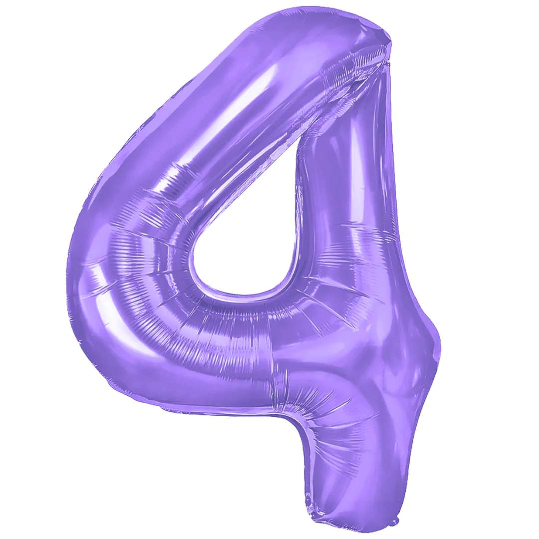 Balon foliowy Cyfra 4 fioletowy PartyPal 39 DGT