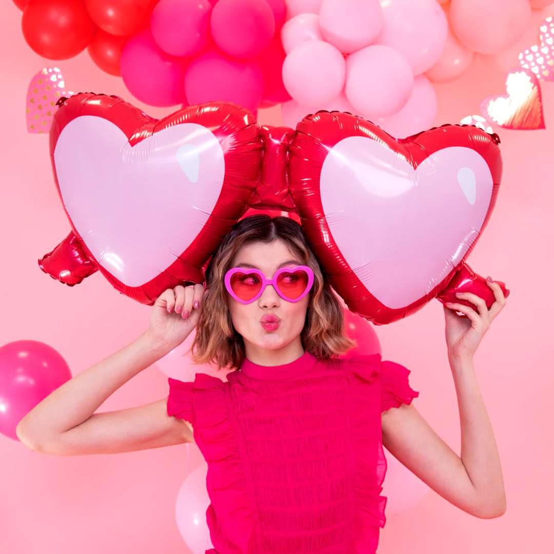 Balon foliowy Miłosne Okulary różowy PartyPal 43 SHP
