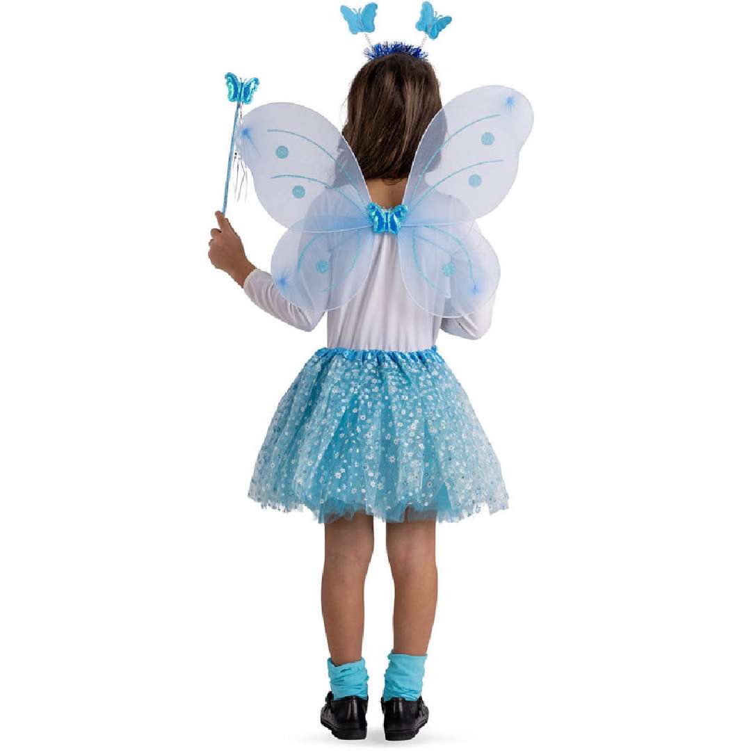 Strój dla dzieci Motylek - Zestaw niebieski CarnivalToys rozm. 98-116 cm