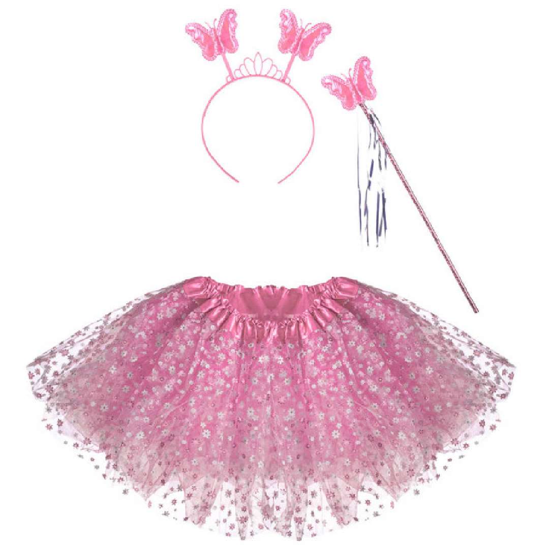 Strój dla dzieci Motylek - Zestaw różowy CarnivalToys rozm. 98-116 cm
