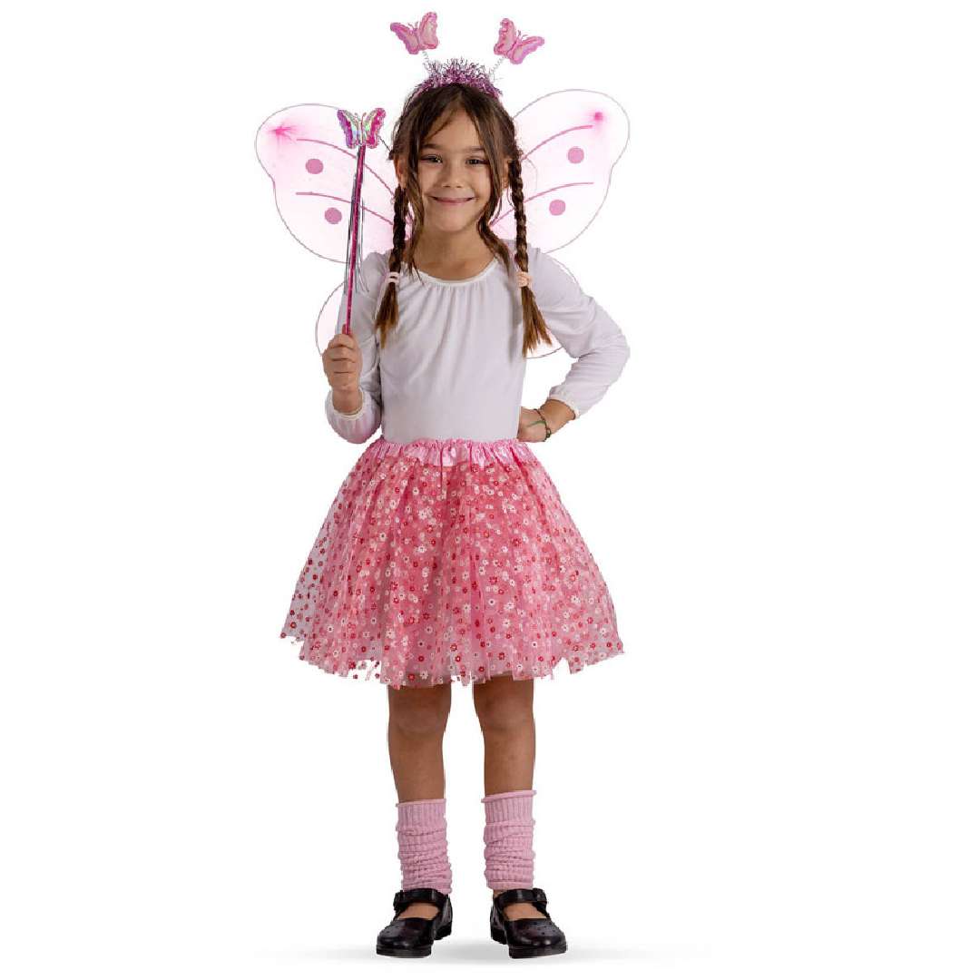 Strój dla dzieci Motylek - Zestaw różowy CarnivalToys rozm. 98-116 cm