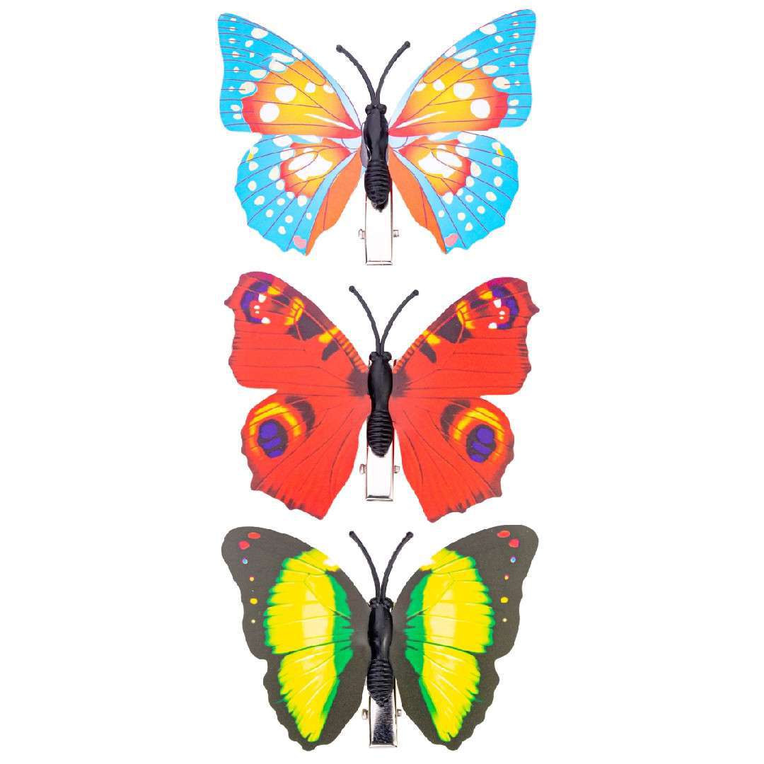 Dekoracja Motyle z Klipsem mix 75 cm 3 szt