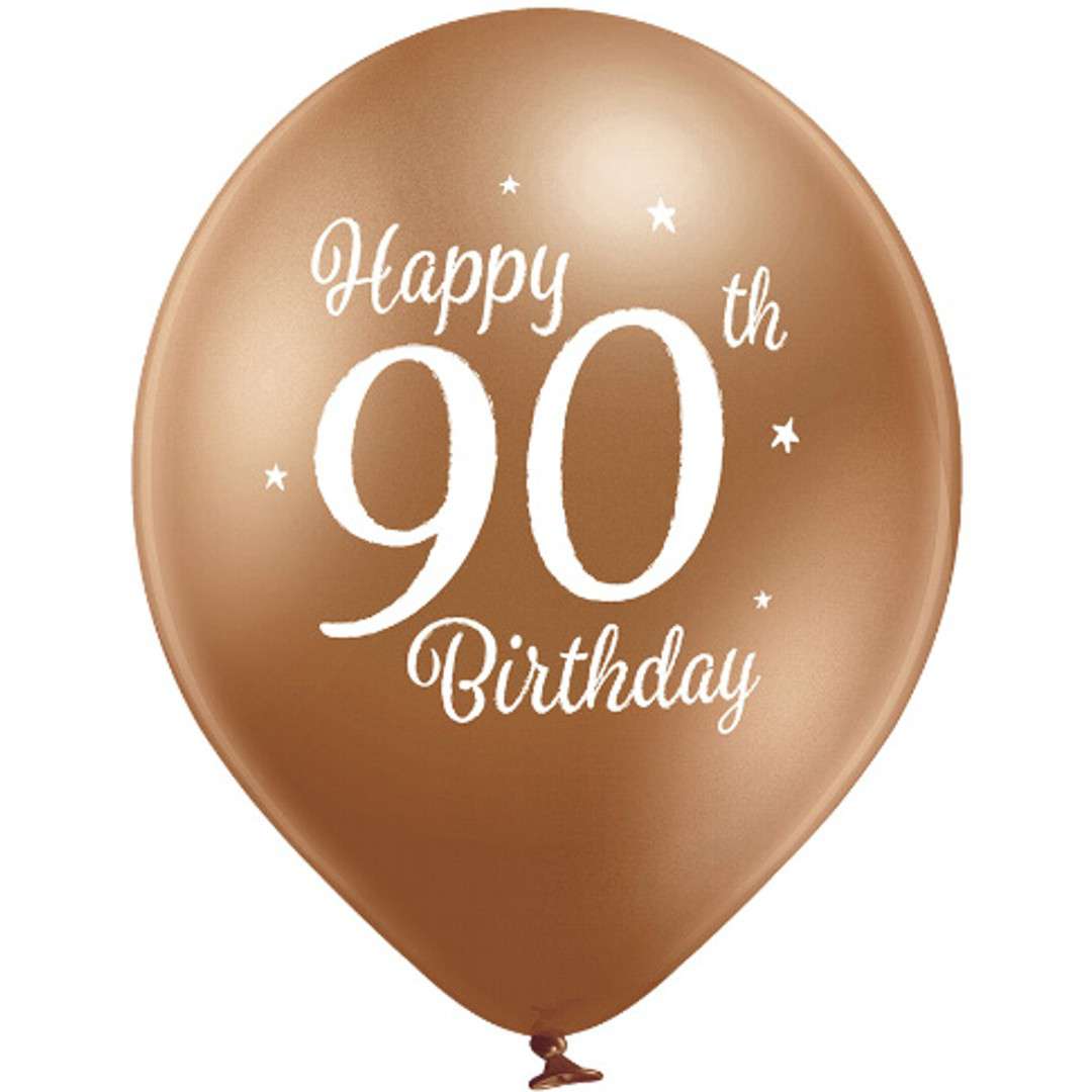 Balony D11 glossy - Happy Birthday 90 mix Belbal 12 6 szt