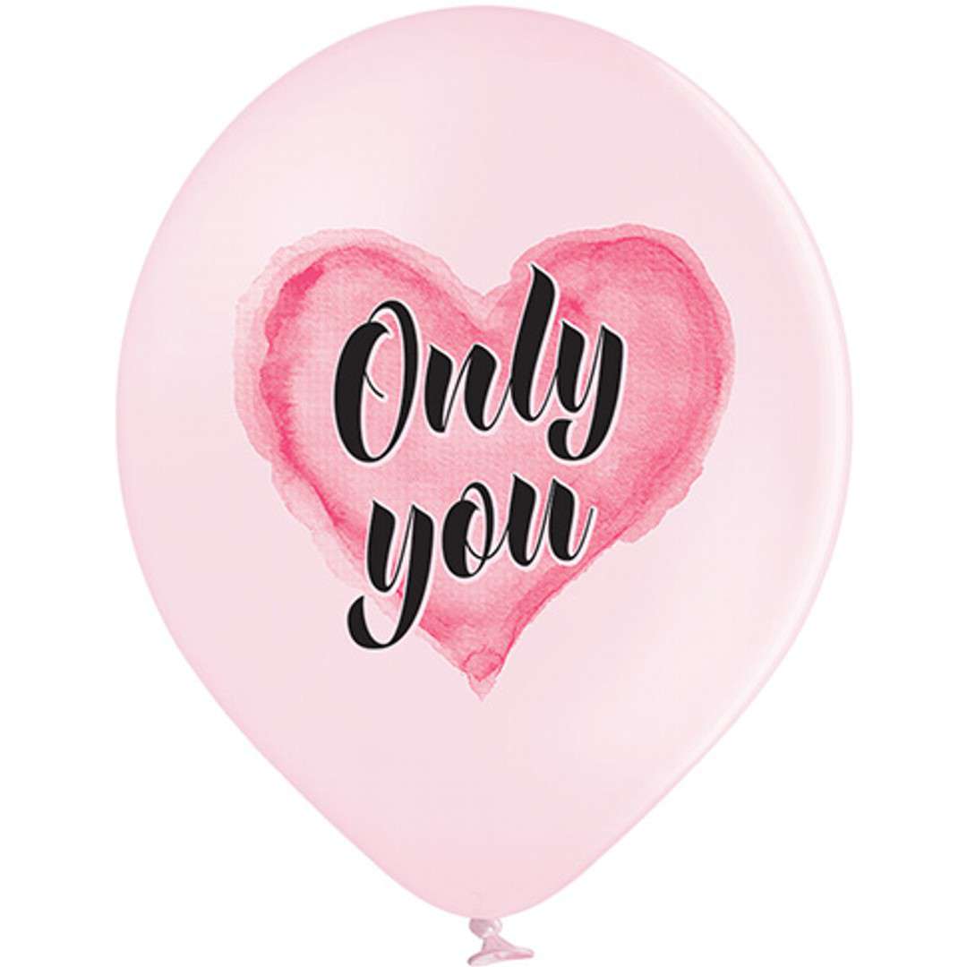 Balony D11 - Only You różowo-biały Belbal 12 6 szt