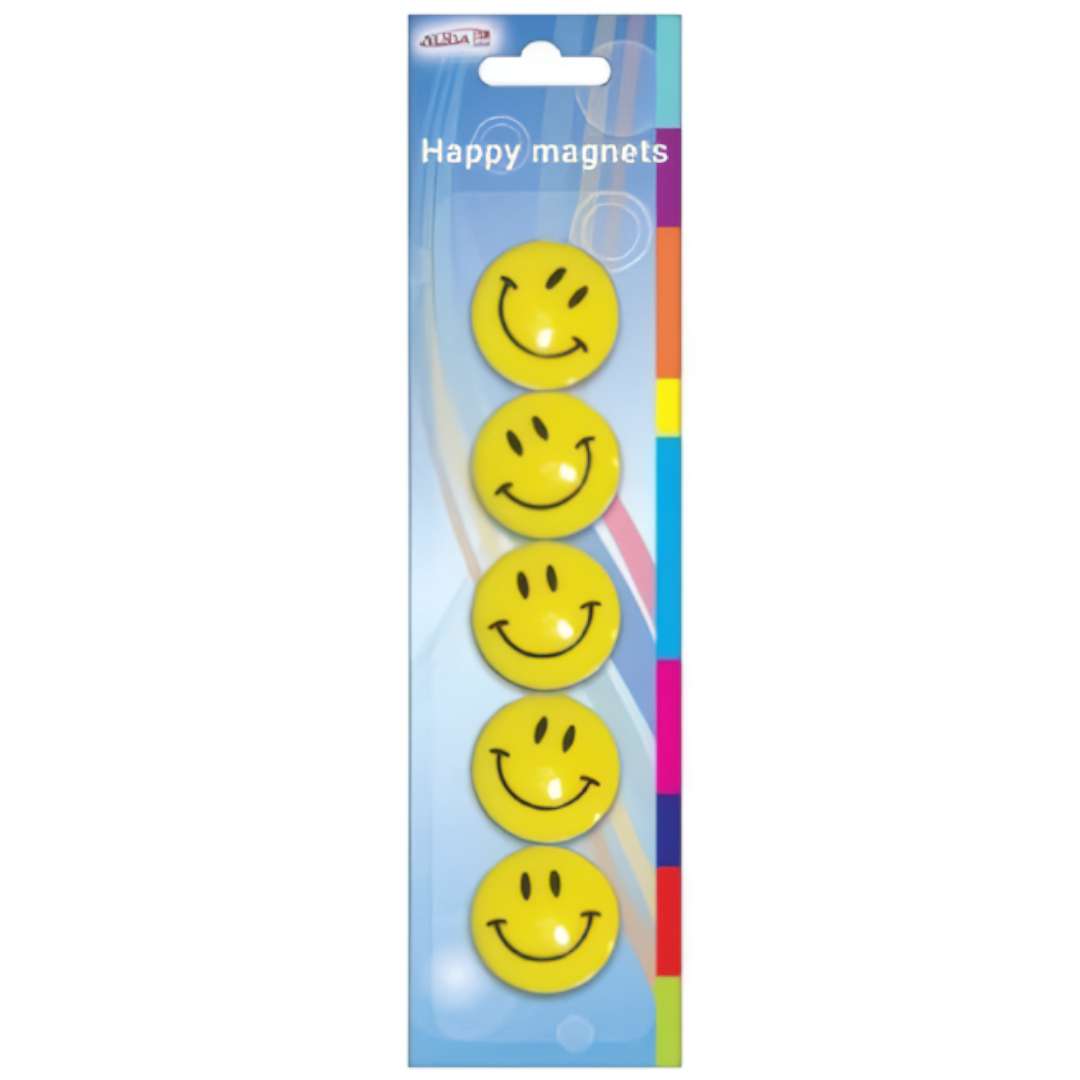 Magnesy Emoji - Uśmiech żółte Aliga 35 mm. 5 szt