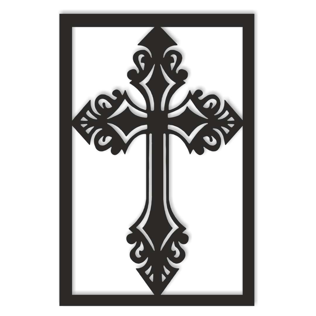 Obraz ażurowy Krzyż Gotycki czarny 40x60 cm