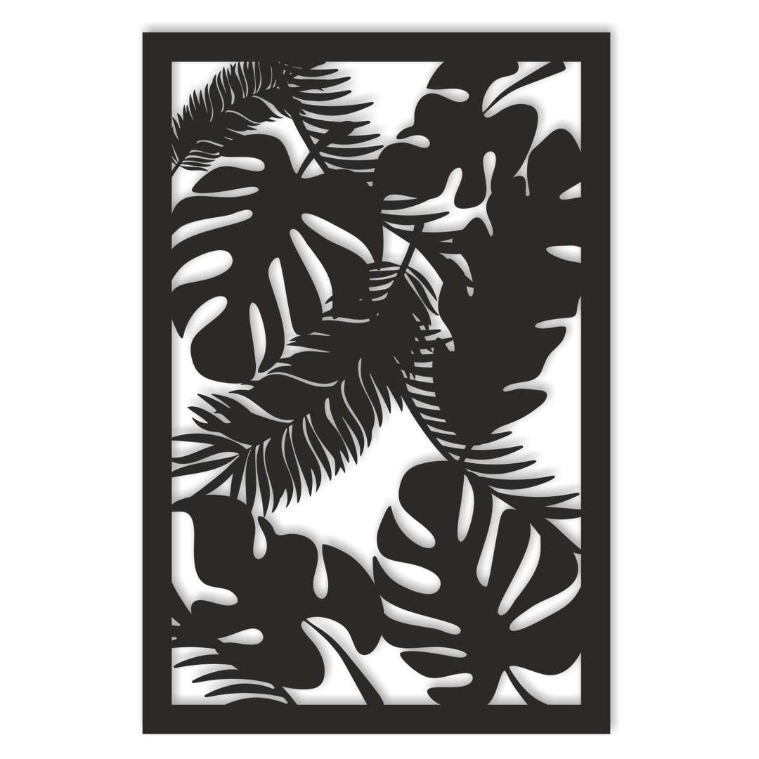 Obraz ażurowy Liście palmy czarny 40x60 cm