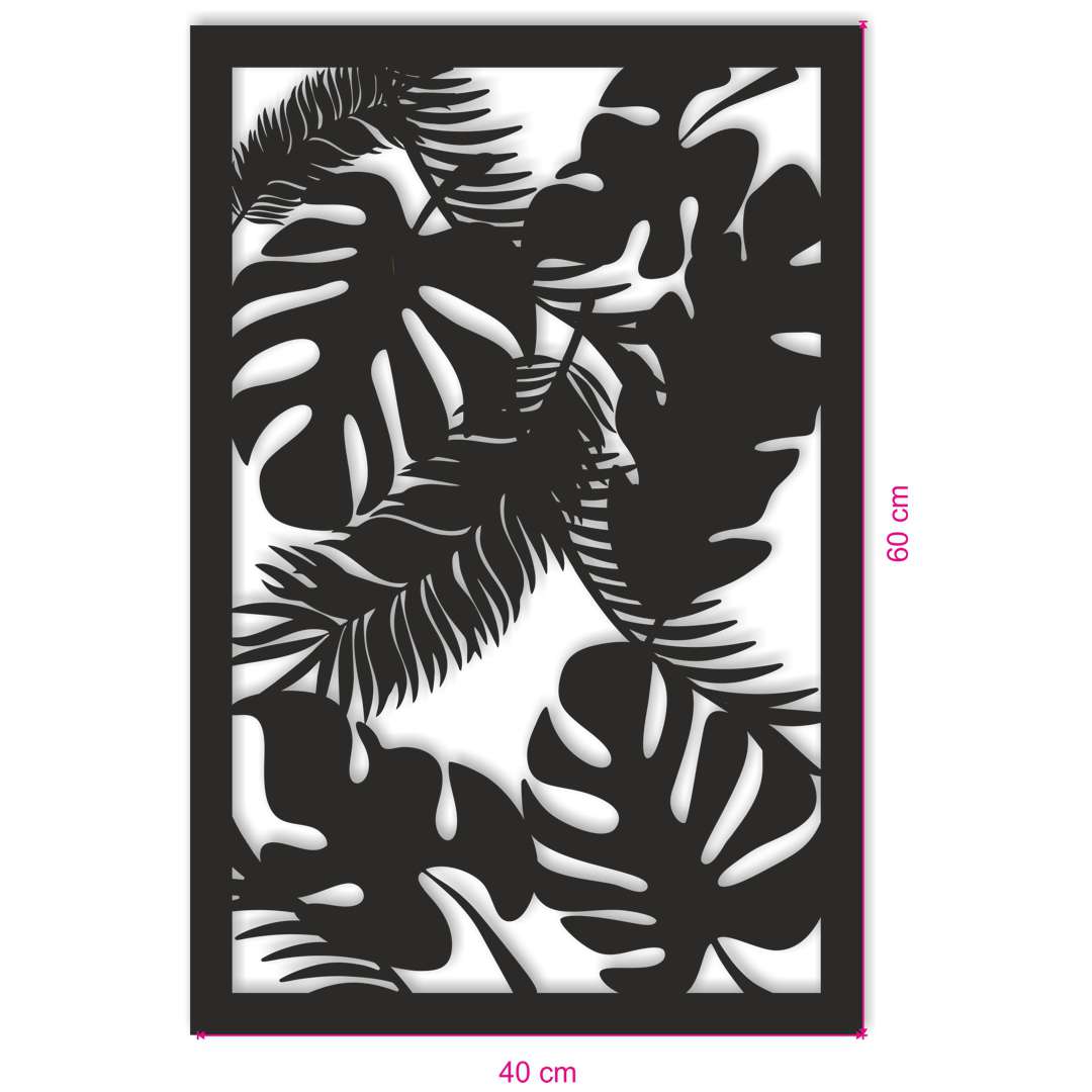 Obraz ażurowy Liście palmy czarny 40x60 cm