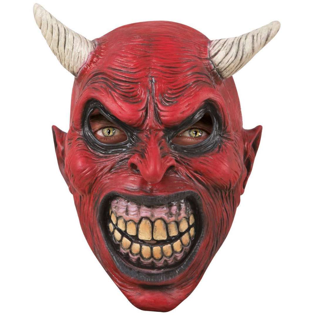 _xx_Full face adult latex mask - devil