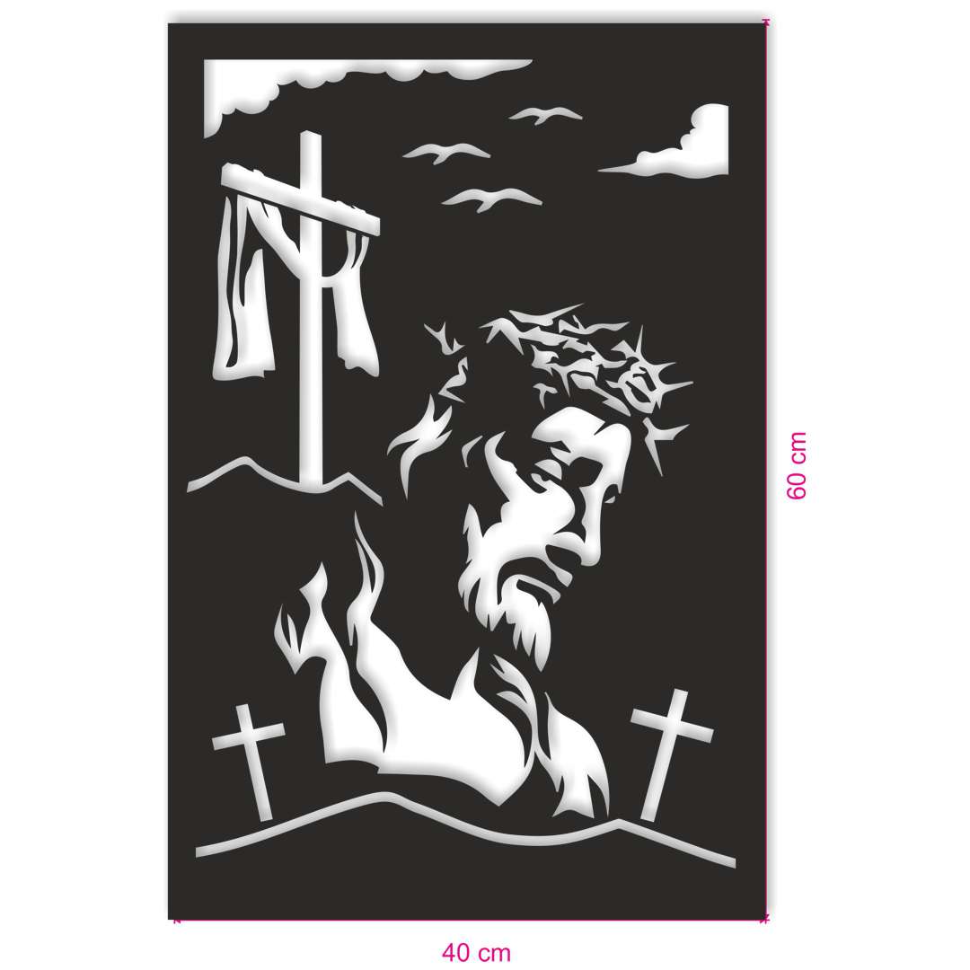 Obraz ażurowy Jezus na Golgocie czarny 40x60 cm