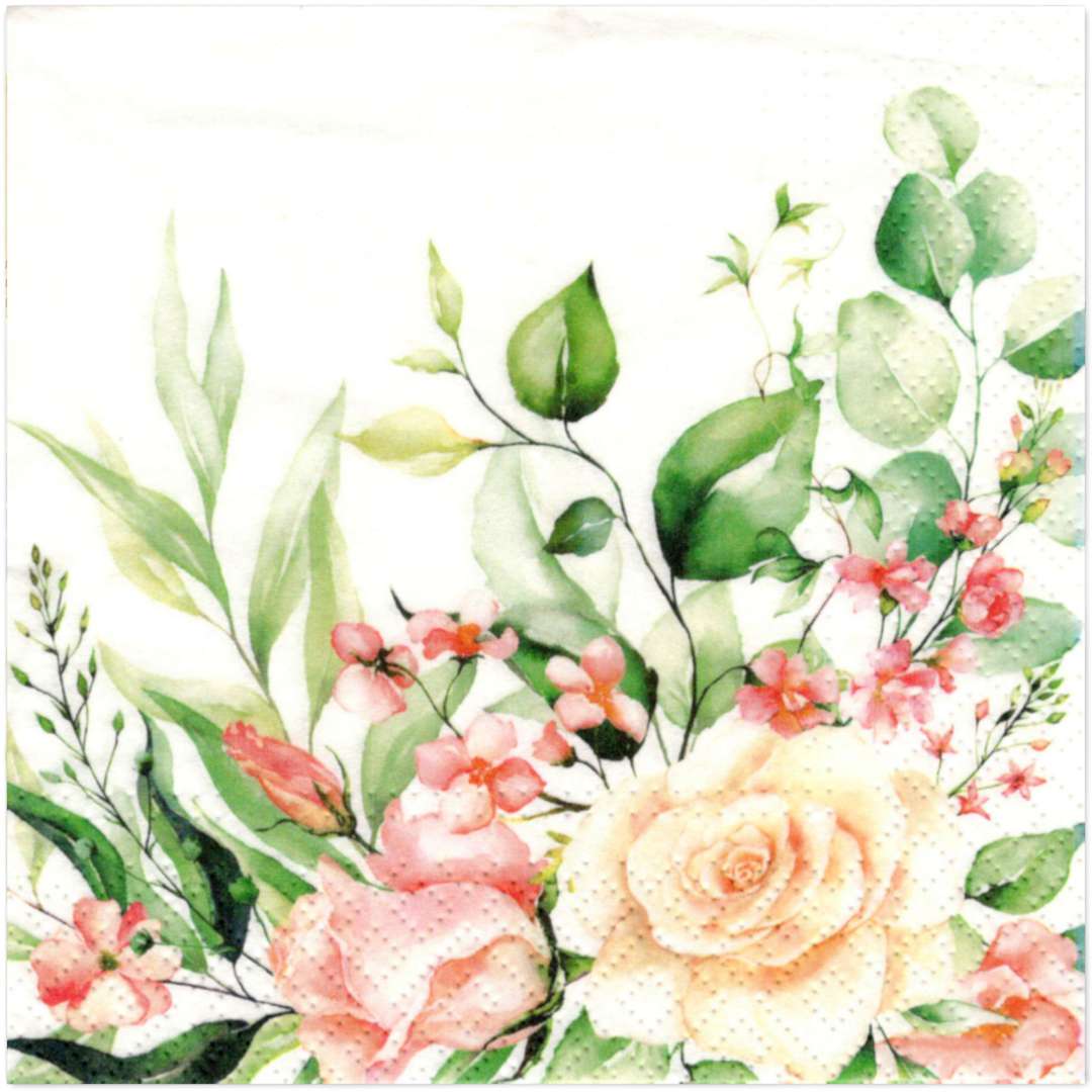 _xx_Lunch napkin 33 x 33 cm Rose Hip Flowers