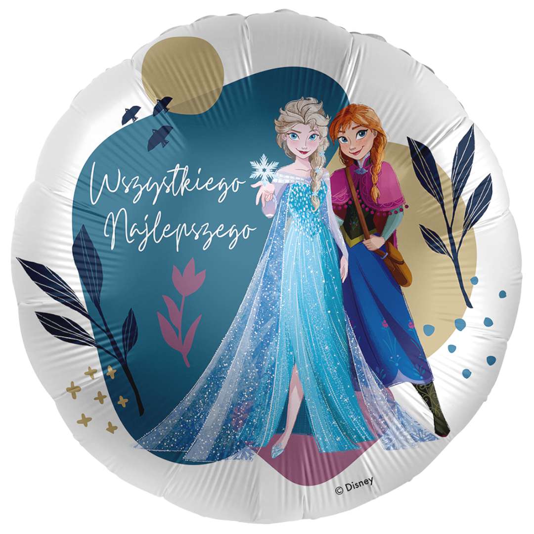 Balon foliowy Frozen - Elsa i Anna Wszystkiego Najlepszego  Premioloon 17 RND