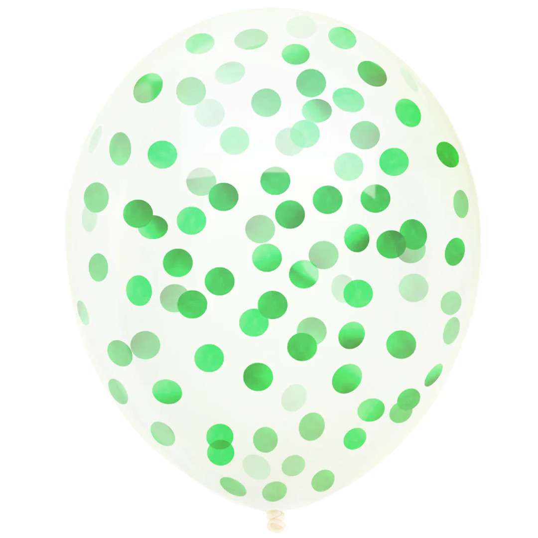 Balony z konfetti Transparentne zielony PartyPal 12 100 szt