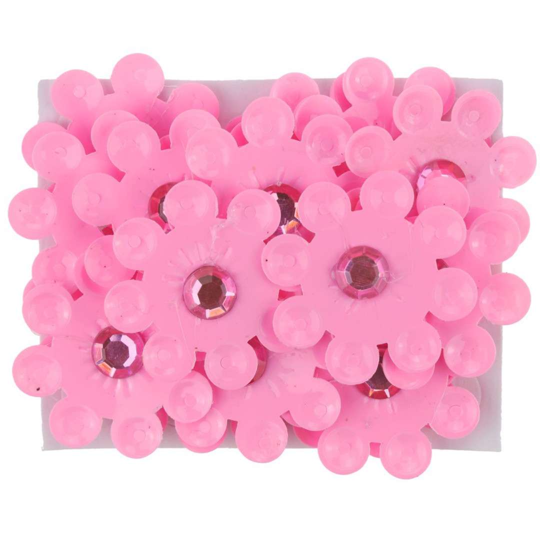 Dekoracja Kwiaty z cyrkoniami różowy 33 mm 20 szt