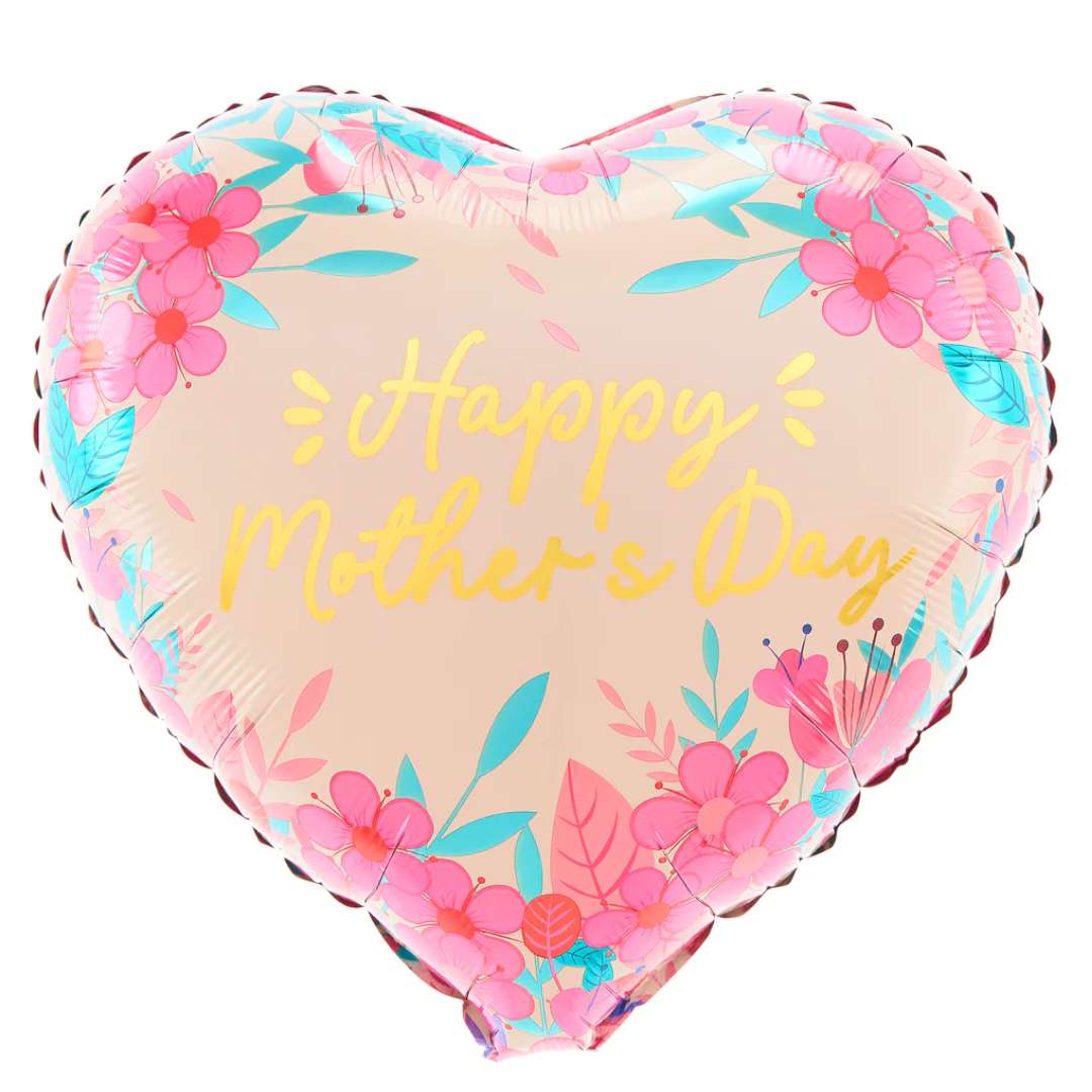 Balon foliowy Serce - Happy Mother s Day łososiowy PartyPal 18 HRT