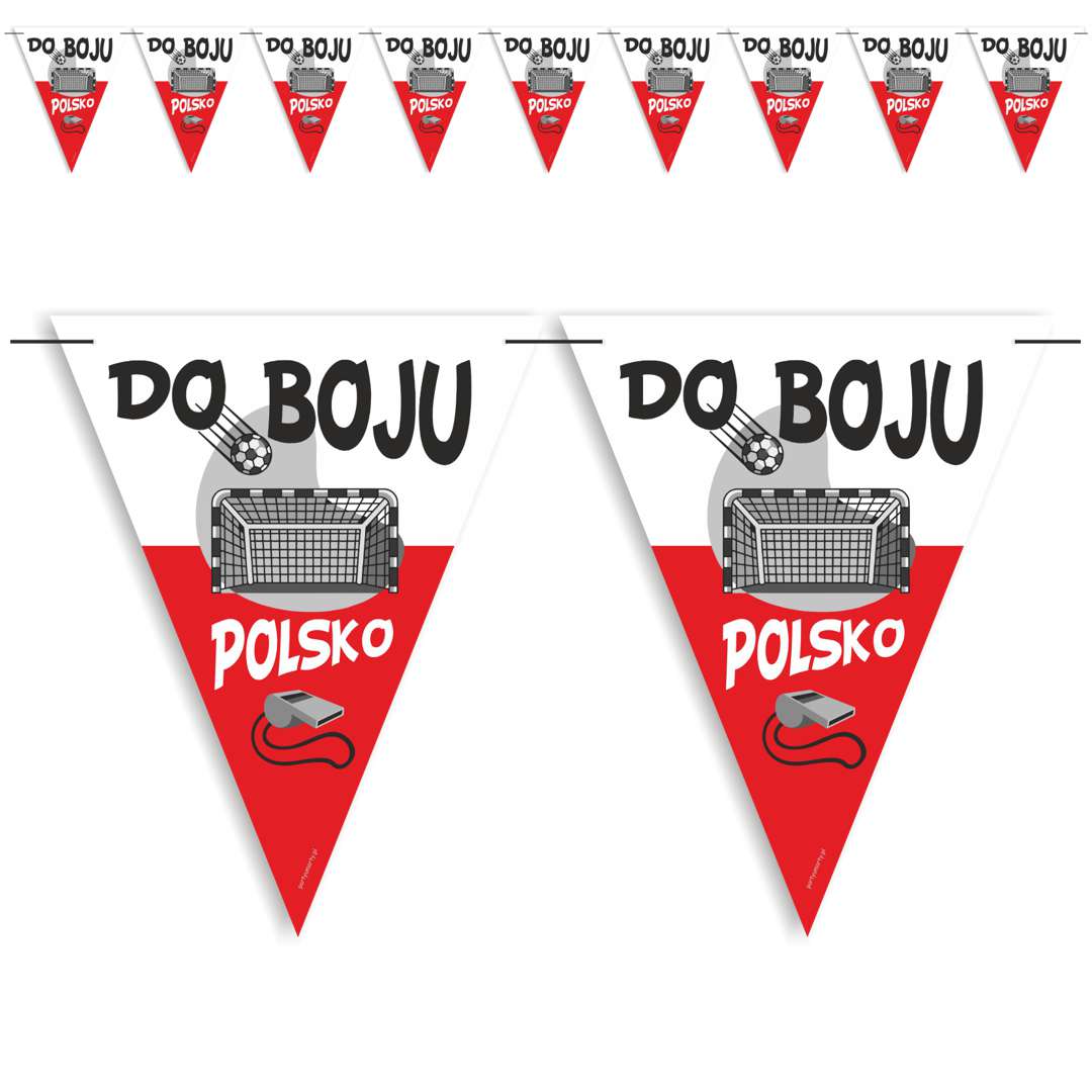 Baner flagi Piłka Nożna - Do boju Polsko biało-czerwoni 36 m