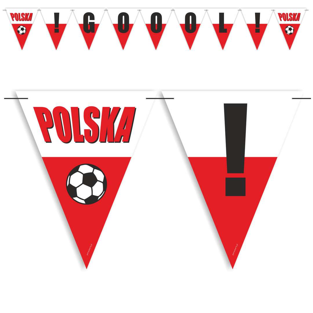Baner flagi Piłka Nożna - Polska biało-czerwoni 36 m
