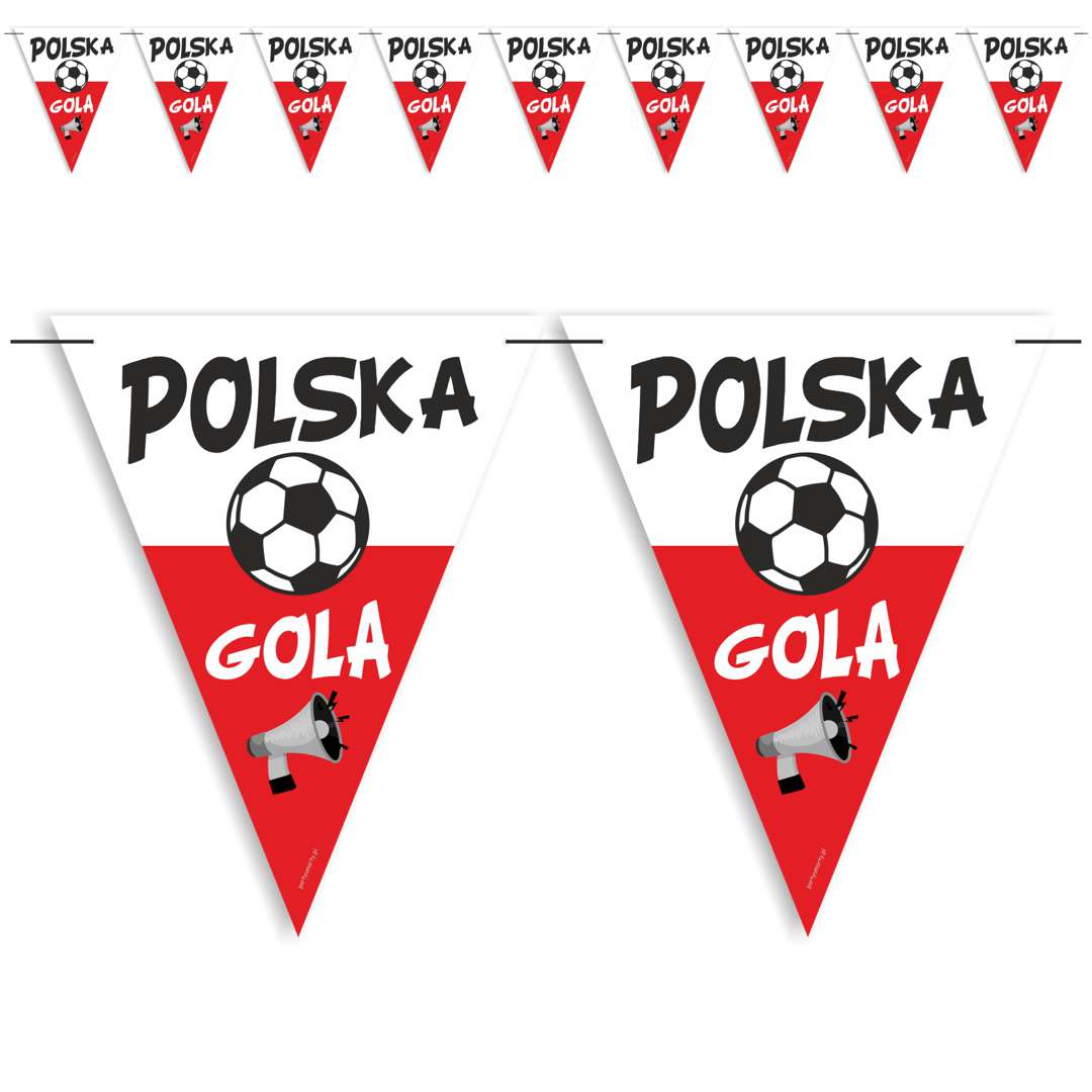 Baner flagi Piłka Nożna - Polska gola! biało-czerwoni 36 m
