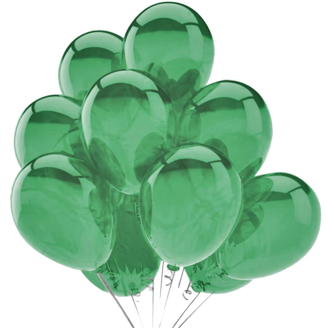 Balony 10C - Green Crystal zielony PartyDeco 9 20 szt